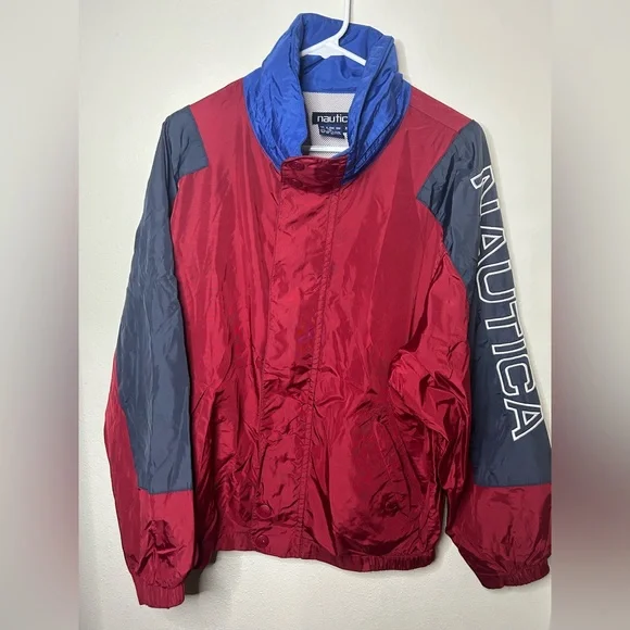Nautica Jackets Coats Vintage Nautica Embroidered Red And